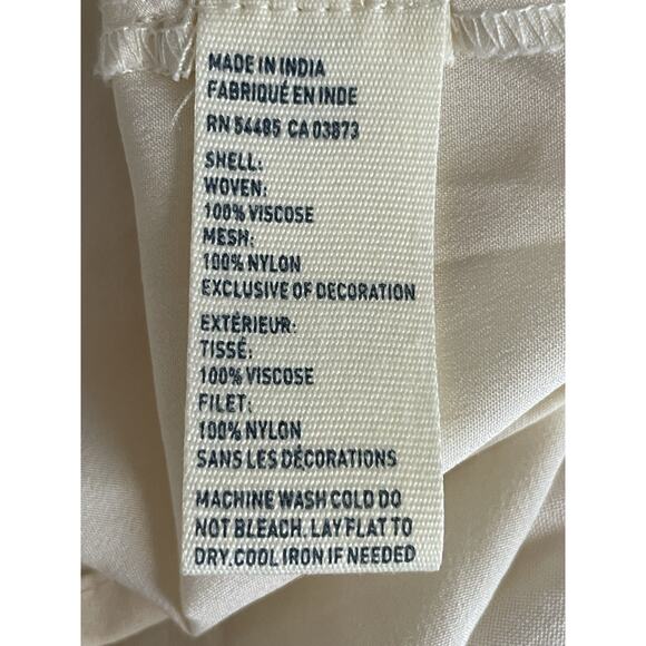 Y2K AMERICAN EAGLE Babydoll Dress Size 0 Ivory Lace Romantic Fairy Asymmetrical - Picture 6 of 10